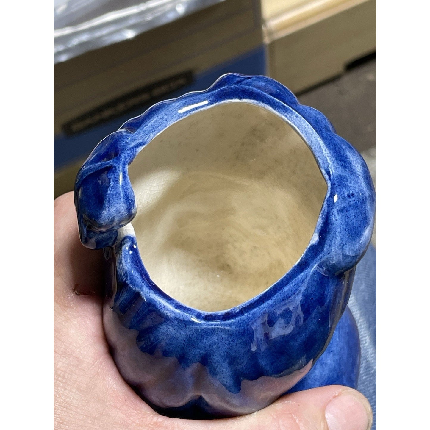 Vintage "Glamour Girl" Betty Grable Inspired Lady Head Vase 5.5" inch All BLUE