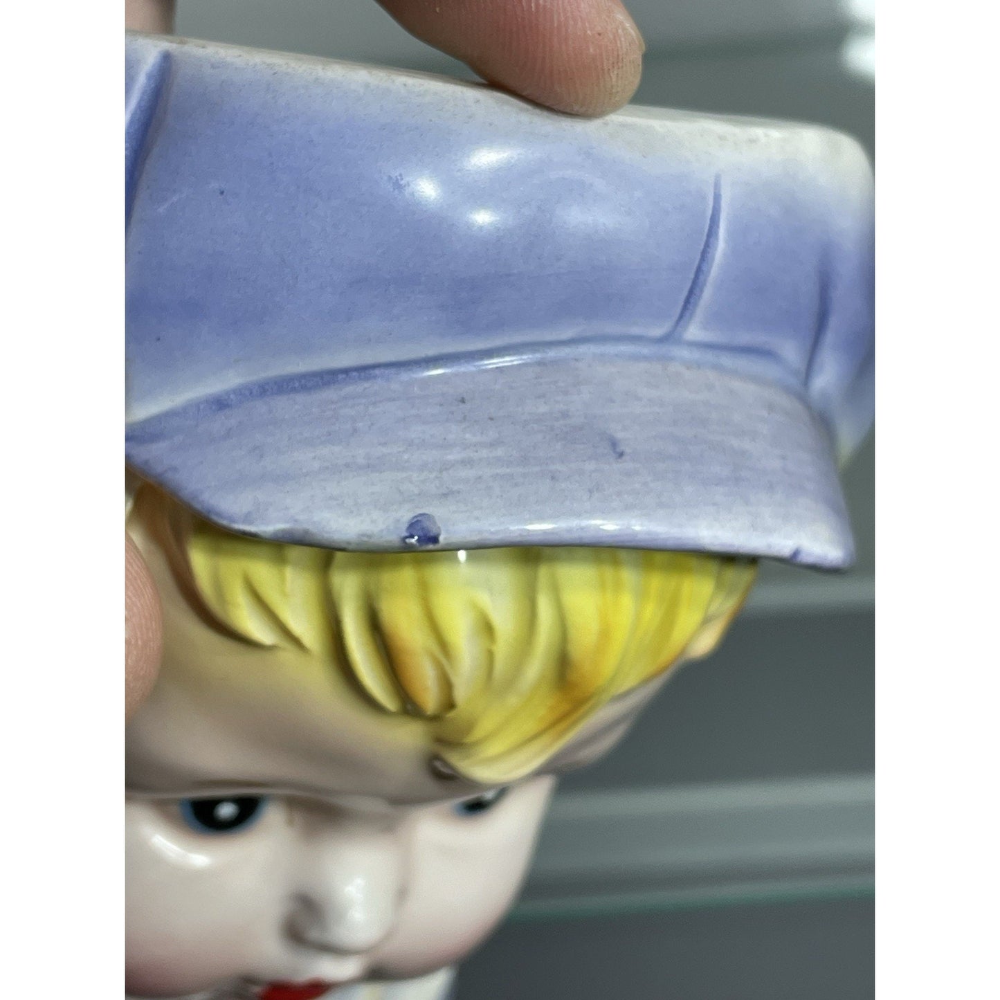 1950’s RELPO 6744 Lady Head Vase Set of 2 - Young Blonde Boy & Girl 5.5" tall
