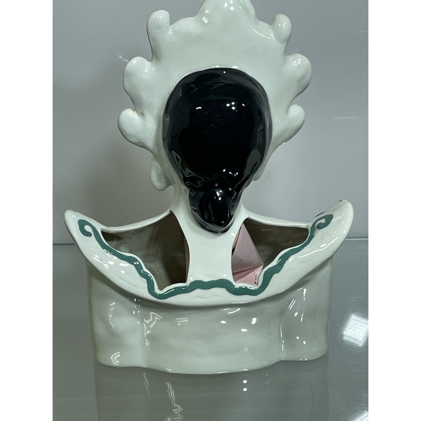 Vintage 8" Florence Ceramics Lady head Vase Couple Kiu She Ti Bust Pasadena CA