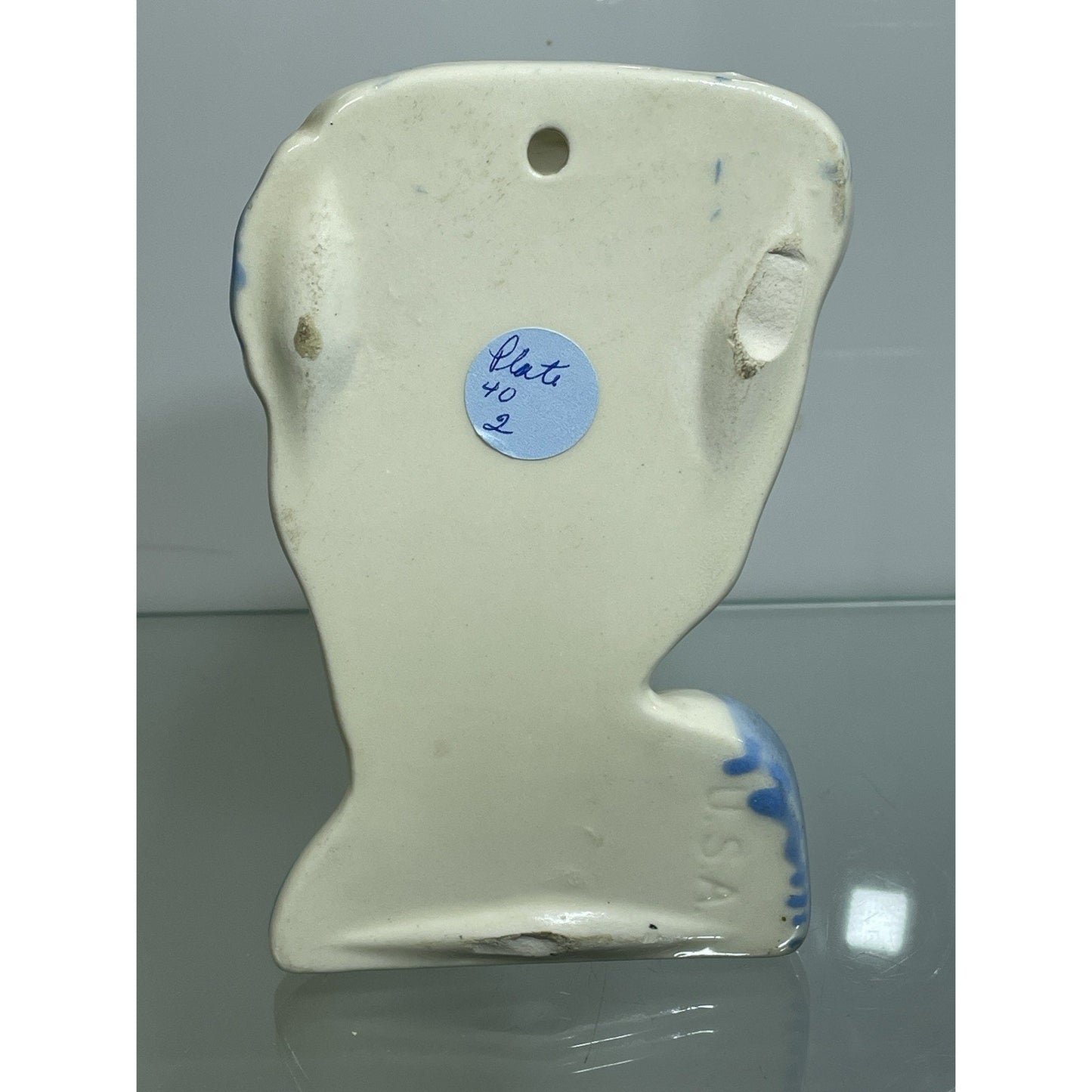 Vintage MCM Betty Grable Glamour Girl Lady Head Vase Wall Pocket Blue Dress 6”