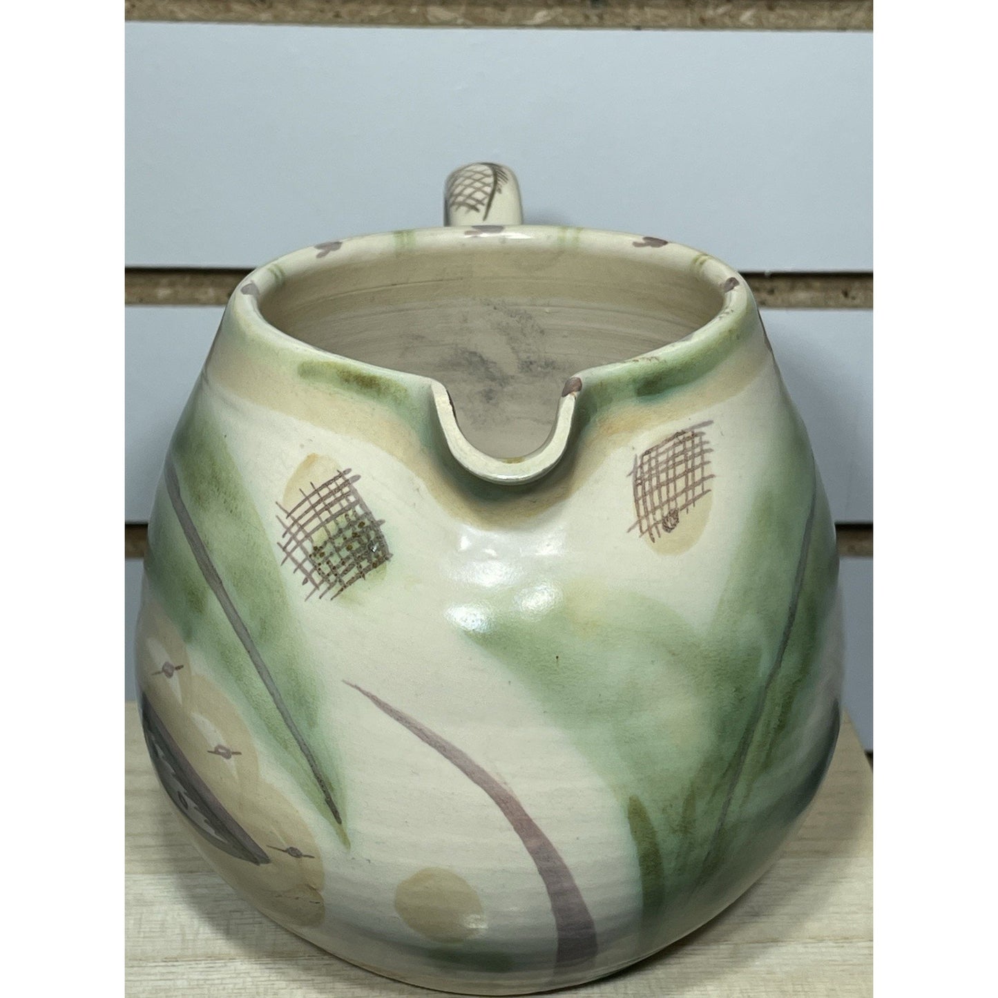 Vintage 1933 Crown Works SUSIE COOPER Orchids wash glaze pitcher 5" Signed M62