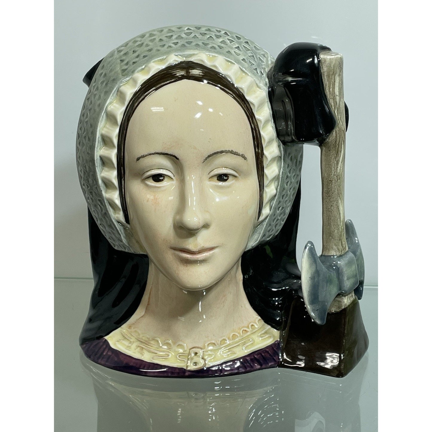 Vtg Royal Doulton Anne Boleyn Toby Jug D 6650 Circa 1975 Lady Head Vase 7" tall