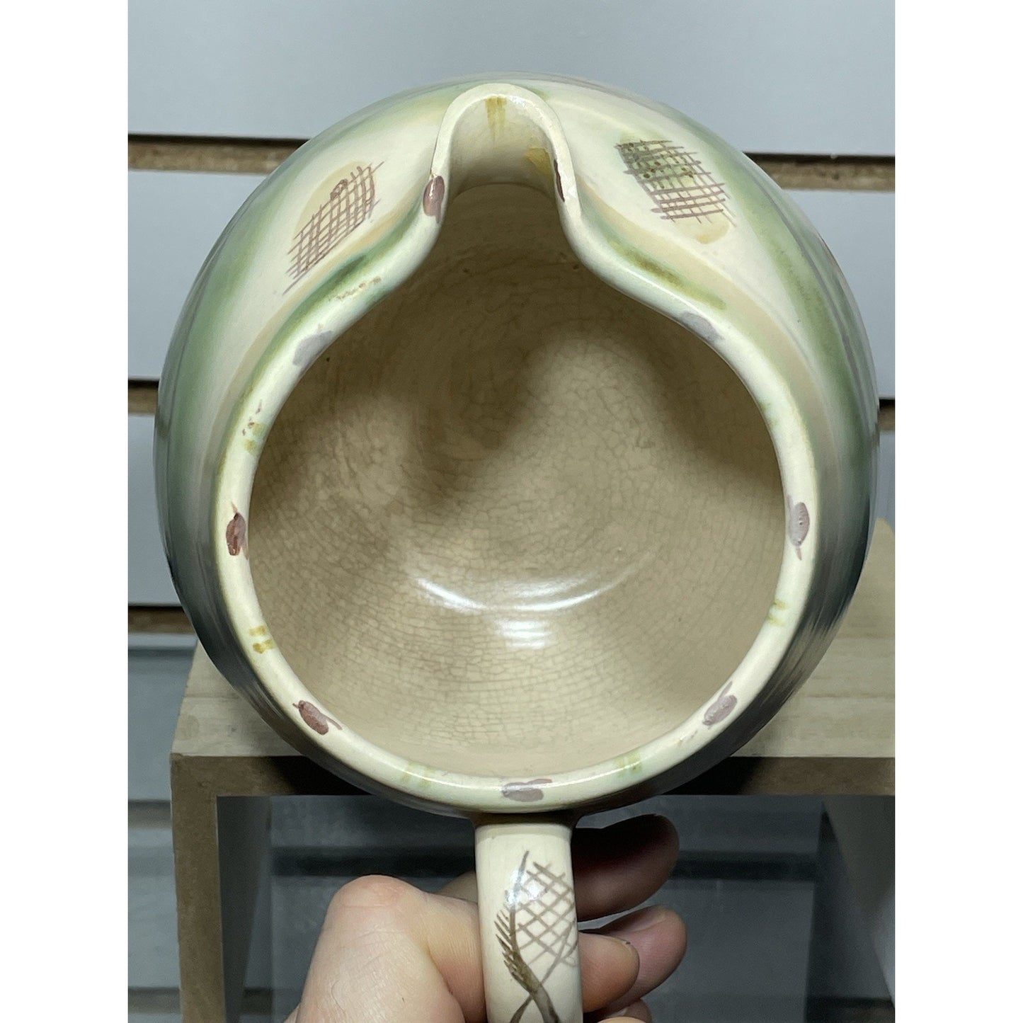Vintage 1933 Crown Works SUSIE COOPER Orchids wash glaze pitcher 5" Signed M62