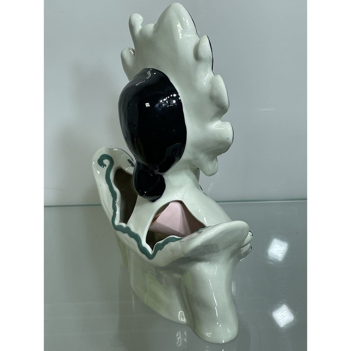 Vintage 8" Florence Ceramics Lady head Vase Couple Kiu She Ti Bust Pasadena CA