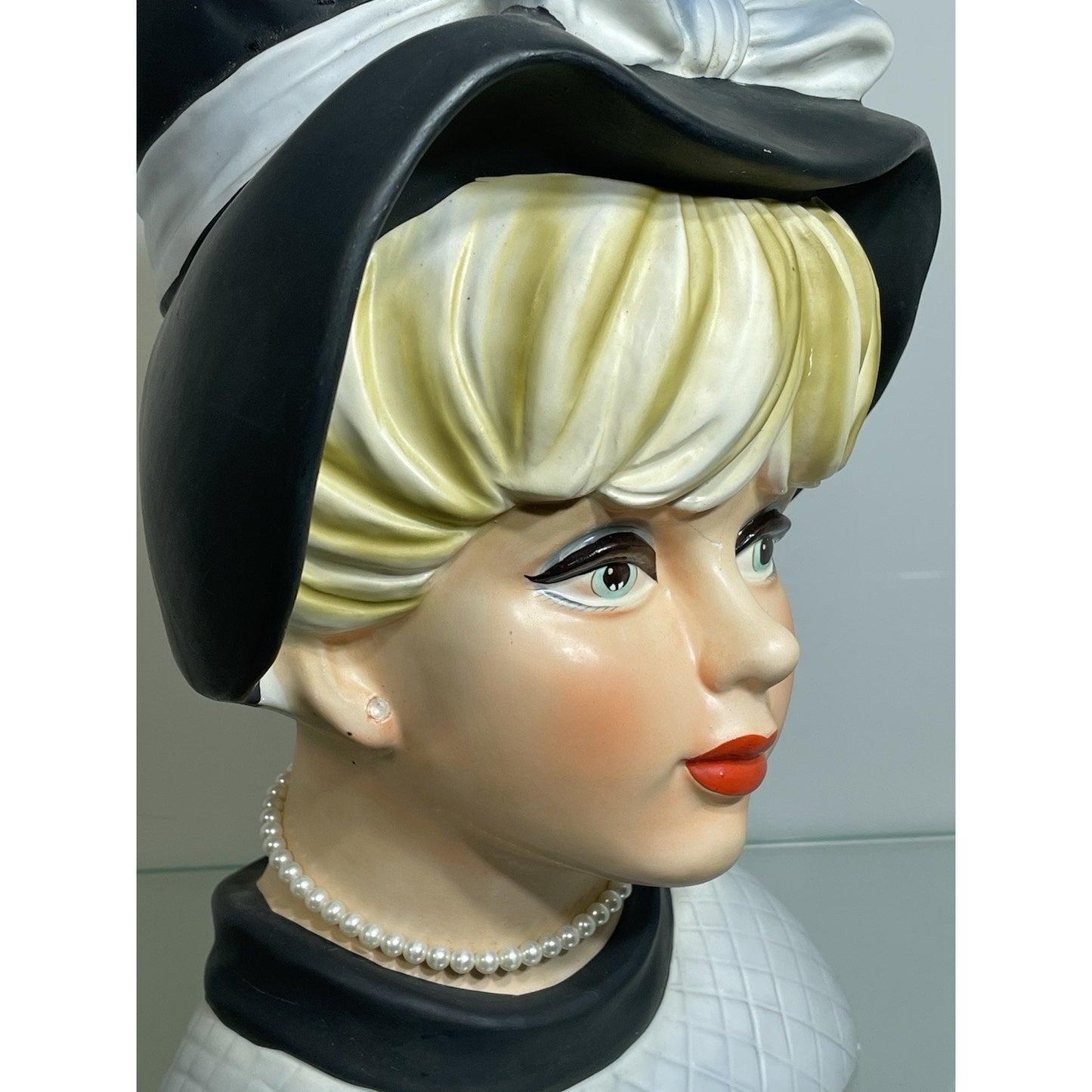 RARE Vintage Woman Lady Ceramic Head Vase Planter 10 1/2" Napcoware Japan C7498