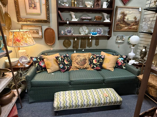 Vintage Green Upholstered Couch
