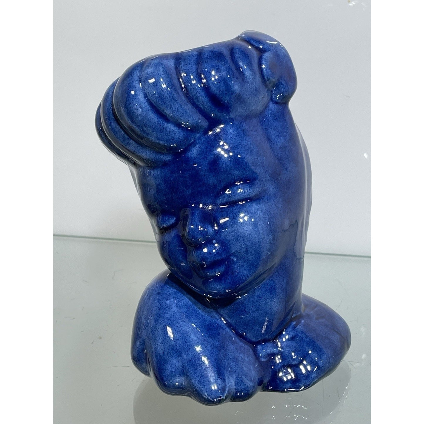Vintage "Glamour Girl" Betty Grable Inspired Lady Head Vase 5.5" inch All BLUE