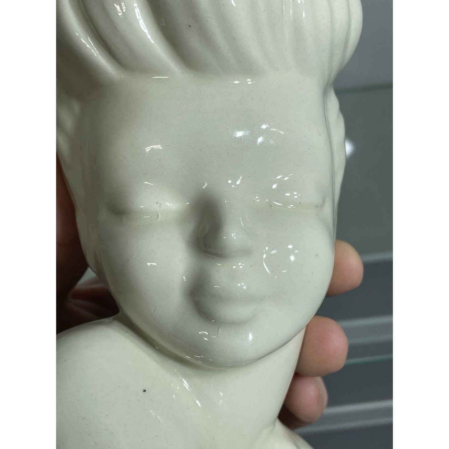 VINTAGE BETTY GRABLE LADY HEAD VASE 7” Tall WHITE GLAMOUR GIRL - USA Bottom