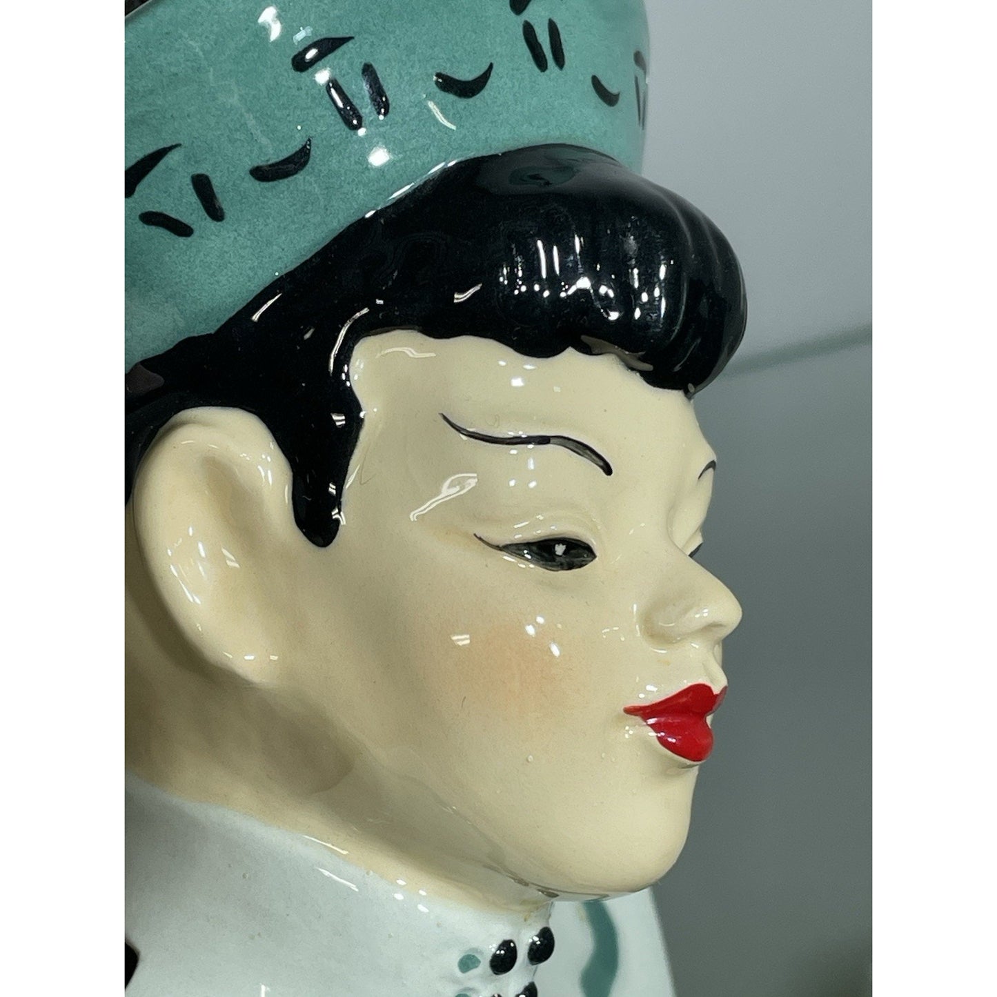 Vintage 8" Florence Ceramics Lady head Vase Couple Kiu She Ti Bust Pasadena CA