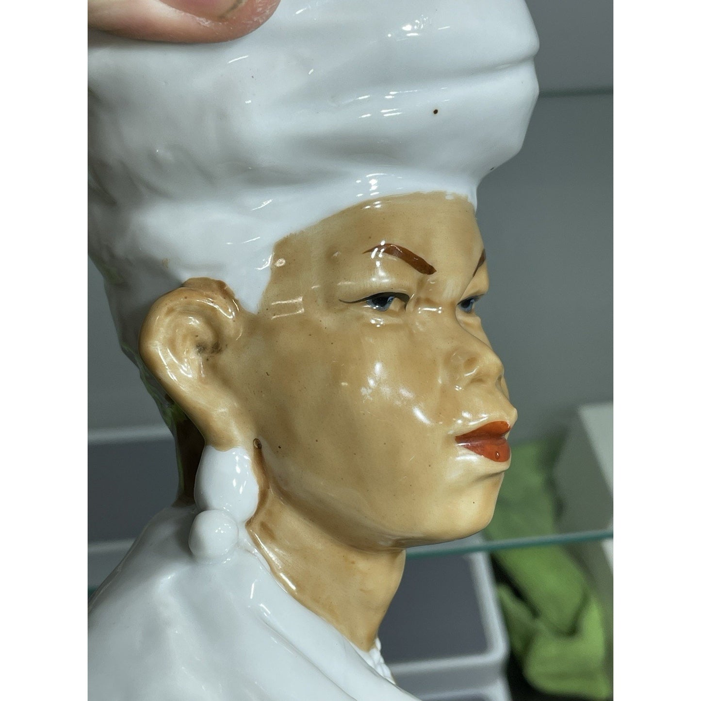 VINTAGE OCCUPIED JAPAN ETHNIC SUDANESE AFRICAN LADY HEAD VASE PLANTER LOT 6" H