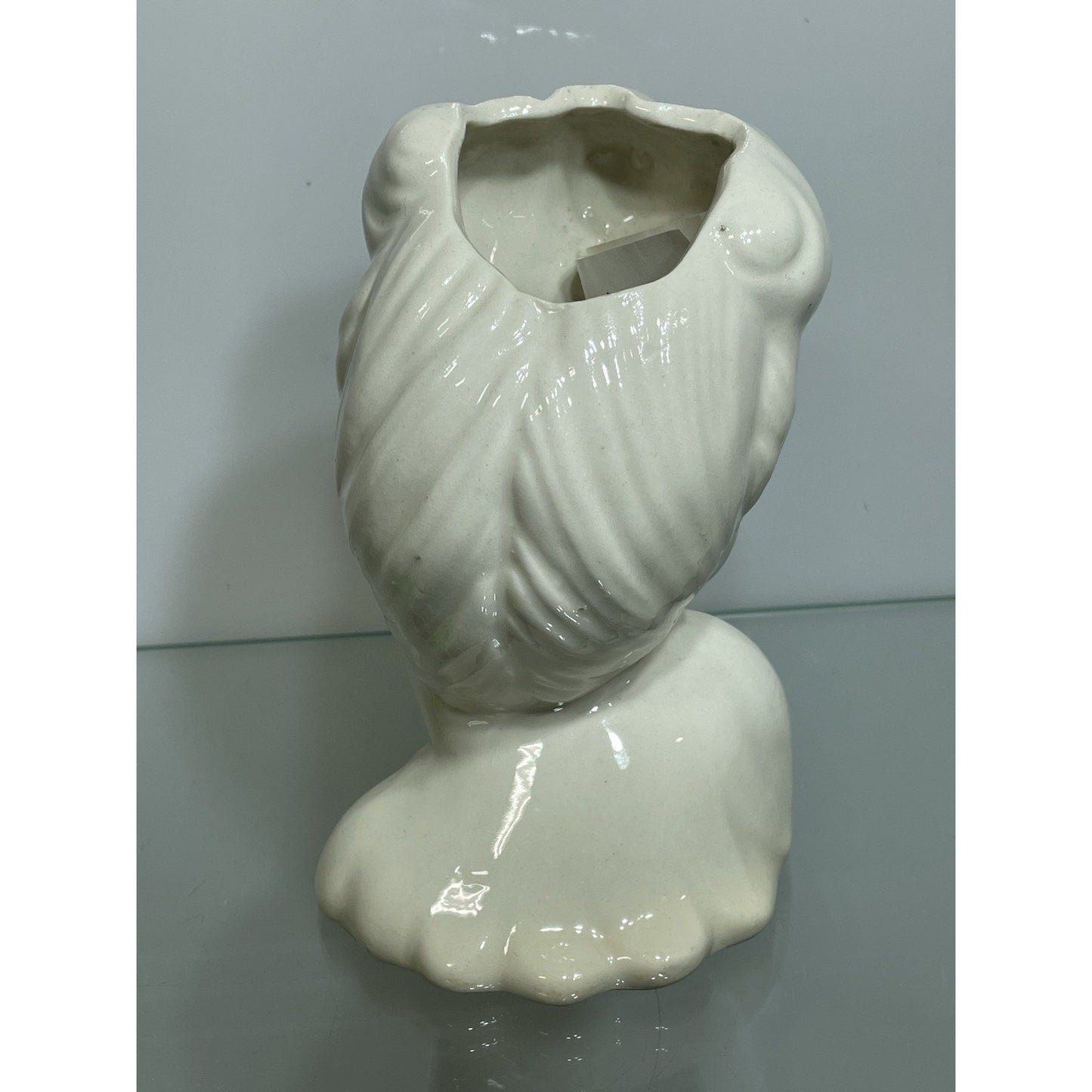 VINTAGE BETTY GRABLE LADY HEAD VASE 7” Tall WHITE GLAMOUR GIRL - USA Bottom