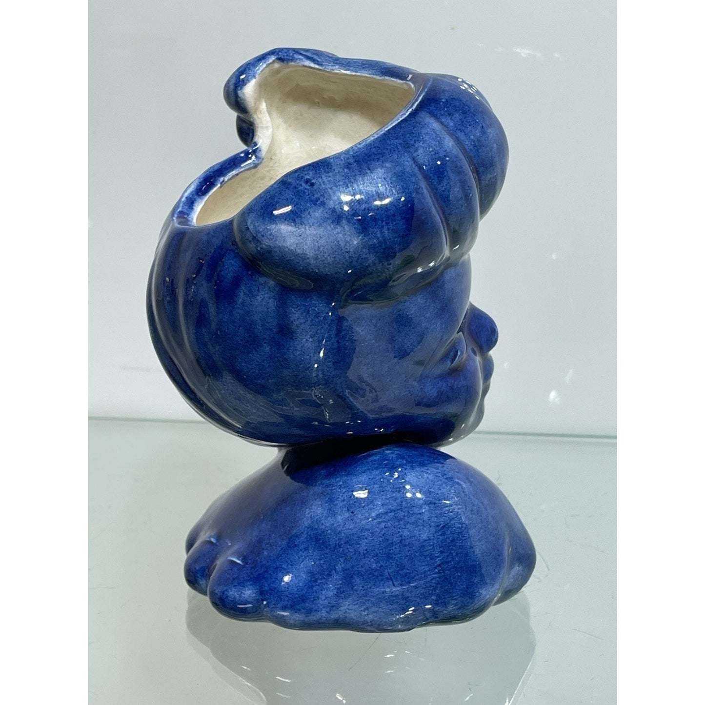Vintage "Glamour Girl" Betty Grable Inspired Lady Head Vase 5.5" inch All BLUE
