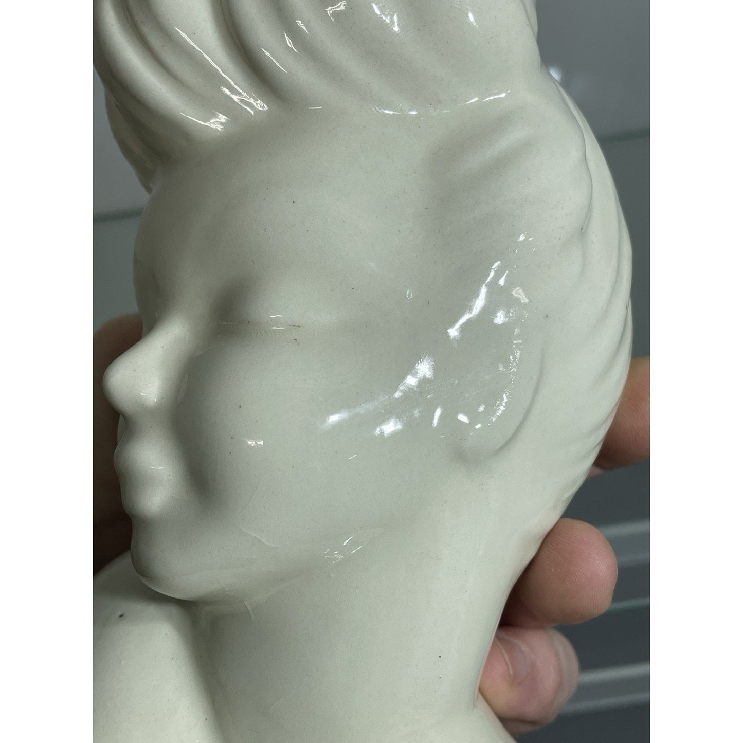 VINTAGE BETTY GRABLE LADY HEAD VASE 7” Tall WHITE GLAMOUR GIRL - USA Bottom