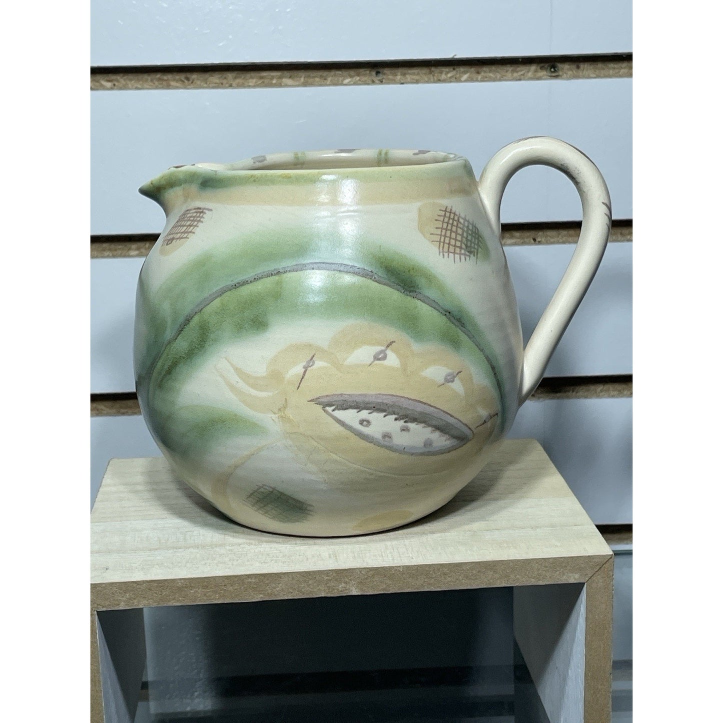 Vintage 1933 Crown Works SUSIE COOPER Orchids wash glaze pitcher 5" Signed M62